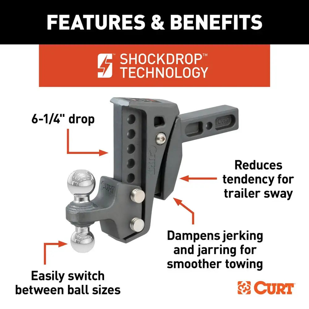 REBELLION XD ADJUSTABLE CUSHION HITCH (2" SHANK, 2", 2-5/16" BALLS, 15K) #45951