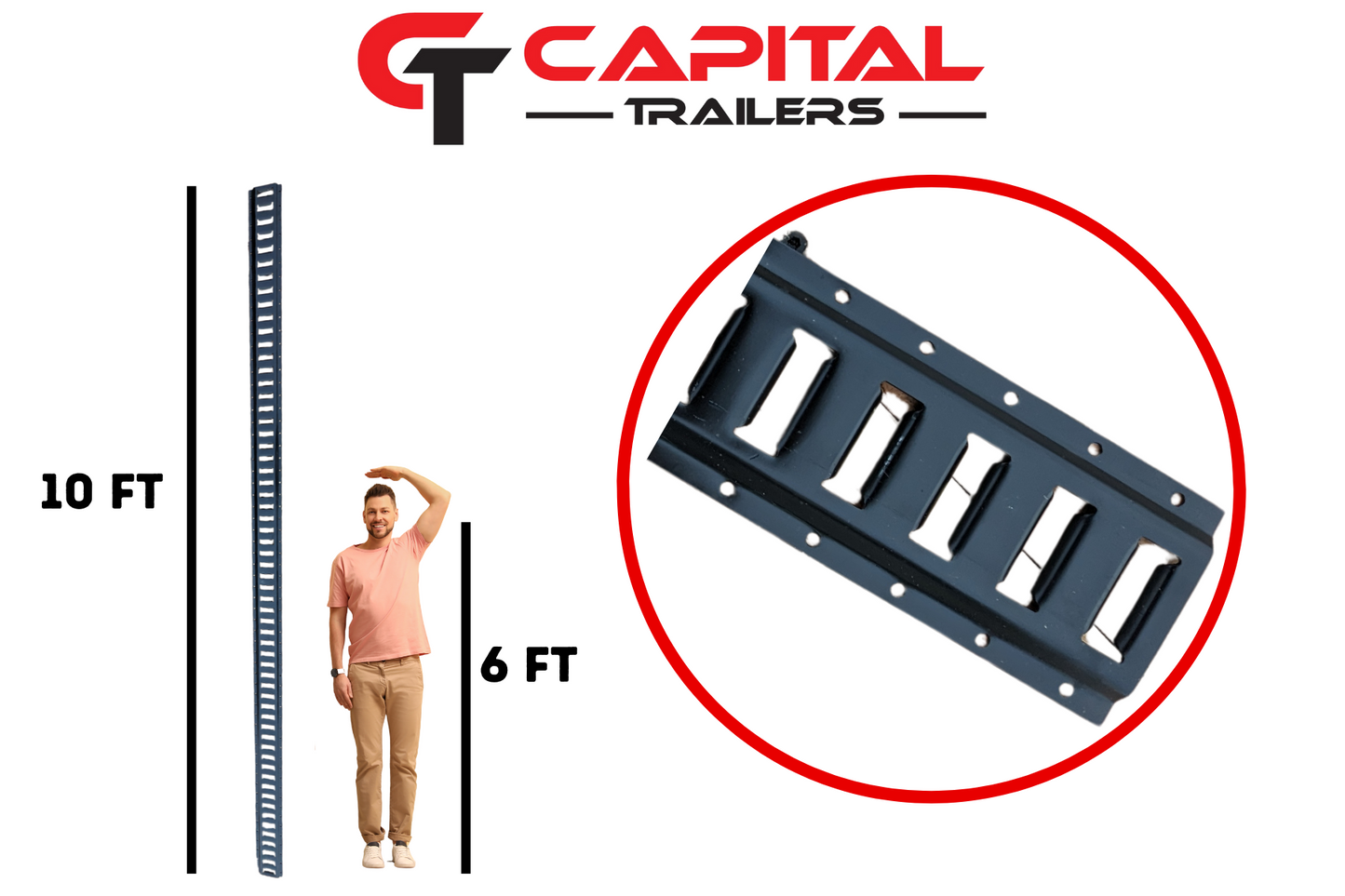 Tie Down, Horizontal E-Track - Black 2.5mm Thick 10ft Long #38-43501