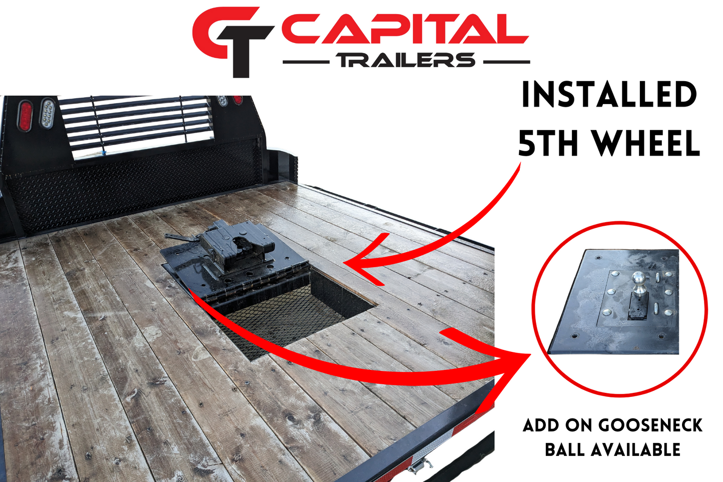 Flip over 5th wheel hitch For Truck Deck