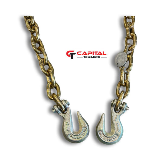 Chain, Tie Down GR70 3/8X16ft W/Grab Hooks