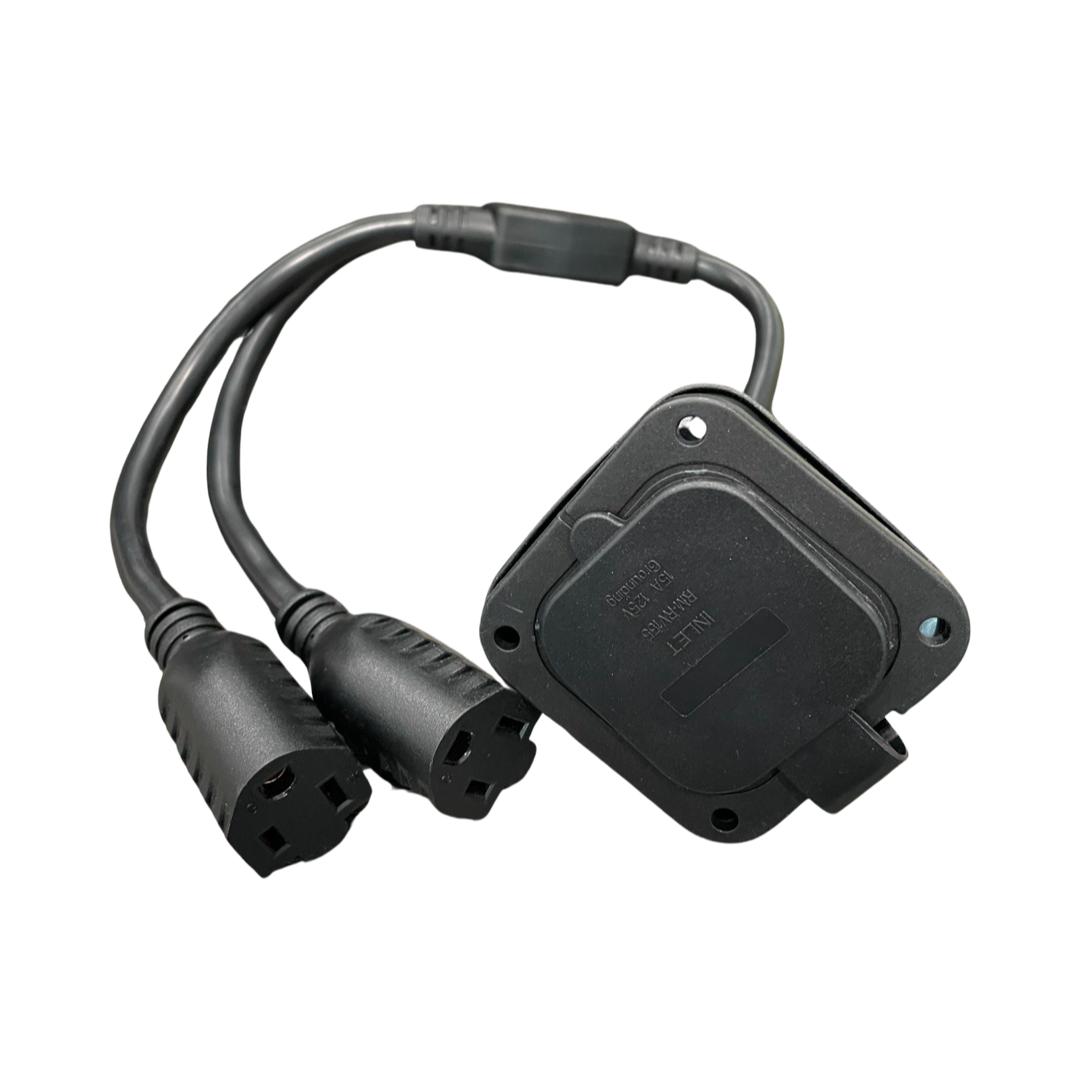 Electrical, WELLUCK 15 Amp 125V AC Power Inlet Port Plug with Integrated Dual 18" Extension