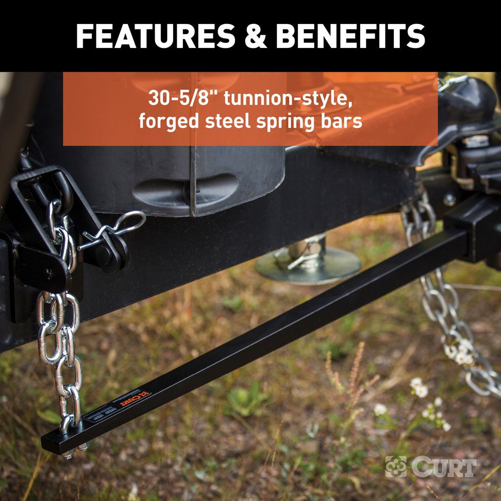 Deep Drop Trunnion Bar Weight Distribution Hitch (8K - 10K LBS, 30-5/8" BARS) #17352