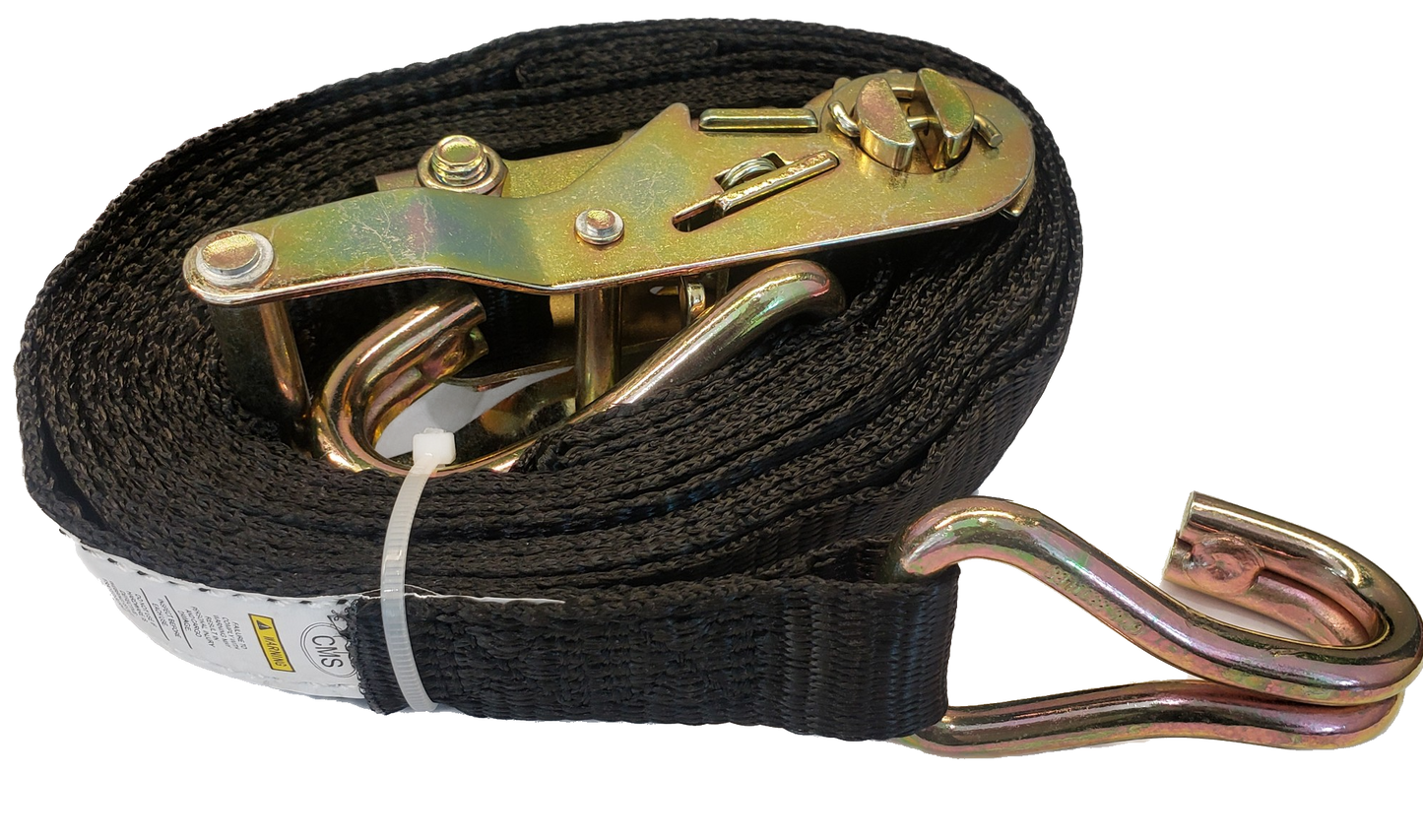 Strap, 1" X 12' Ratchet Strap w/ HD J Hook #RS1120101I