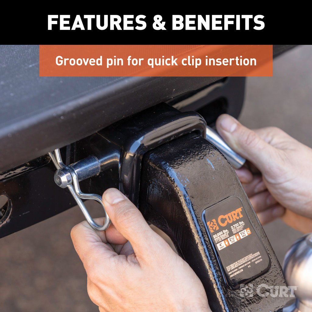 Pin, Heavy-Duty 5/8" Hitch Pin With Groove (2-1/2" OR 3" Receiver, Zinc, Packaged) #2150621506