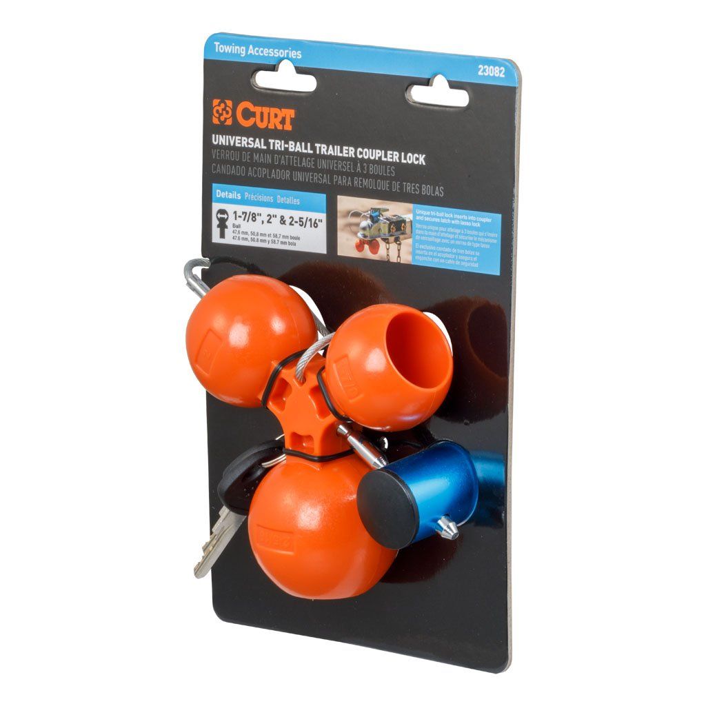 Lock, Universal Tri-Ball Trailer Coupler Lock #23082