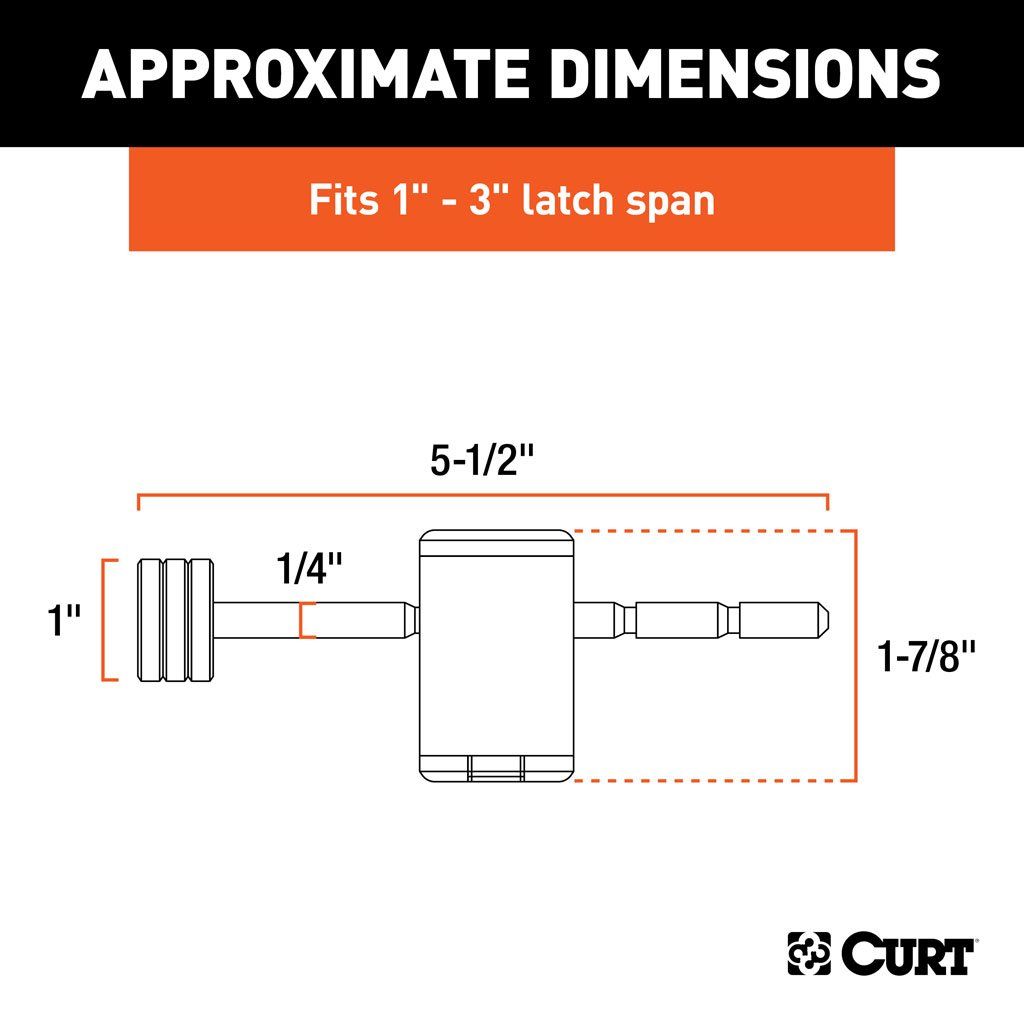 Lock, 1/4" Coupler Lock Pin 1-3" Latch Span (Chrome)#23503