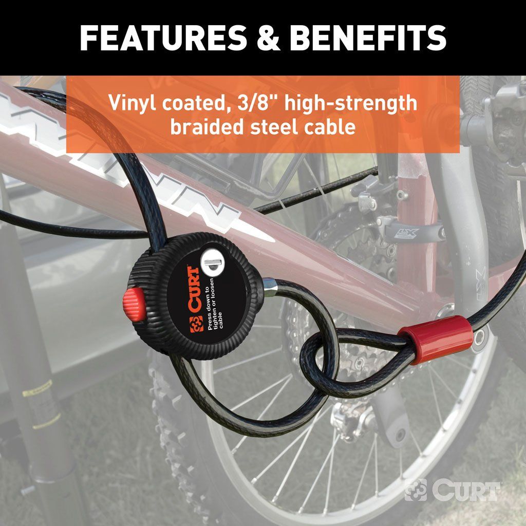 Lock, Multi-Use Cable (6' X 3/8" Cable, Vinyl-Coated Braided Steel) #23666