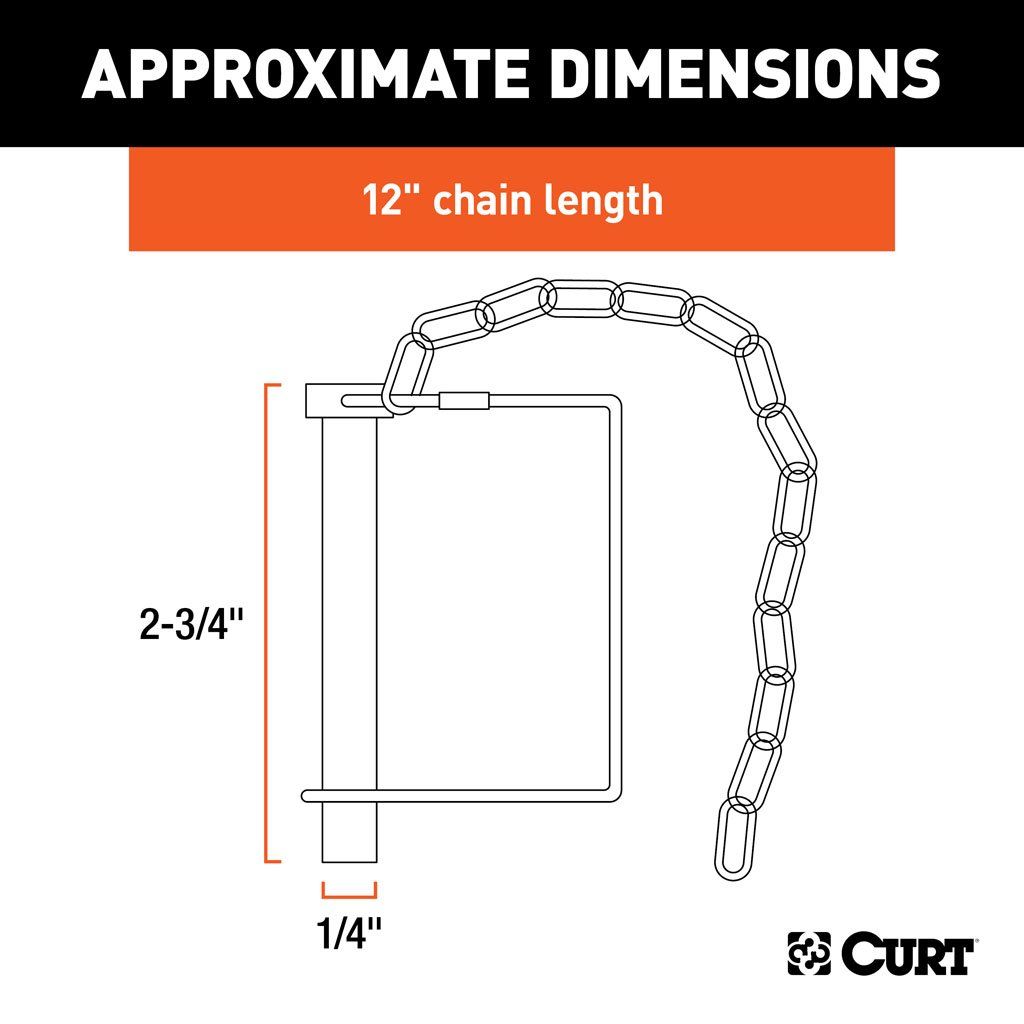 Chain, 1/4" Safety Pin With 12" Chain #25013