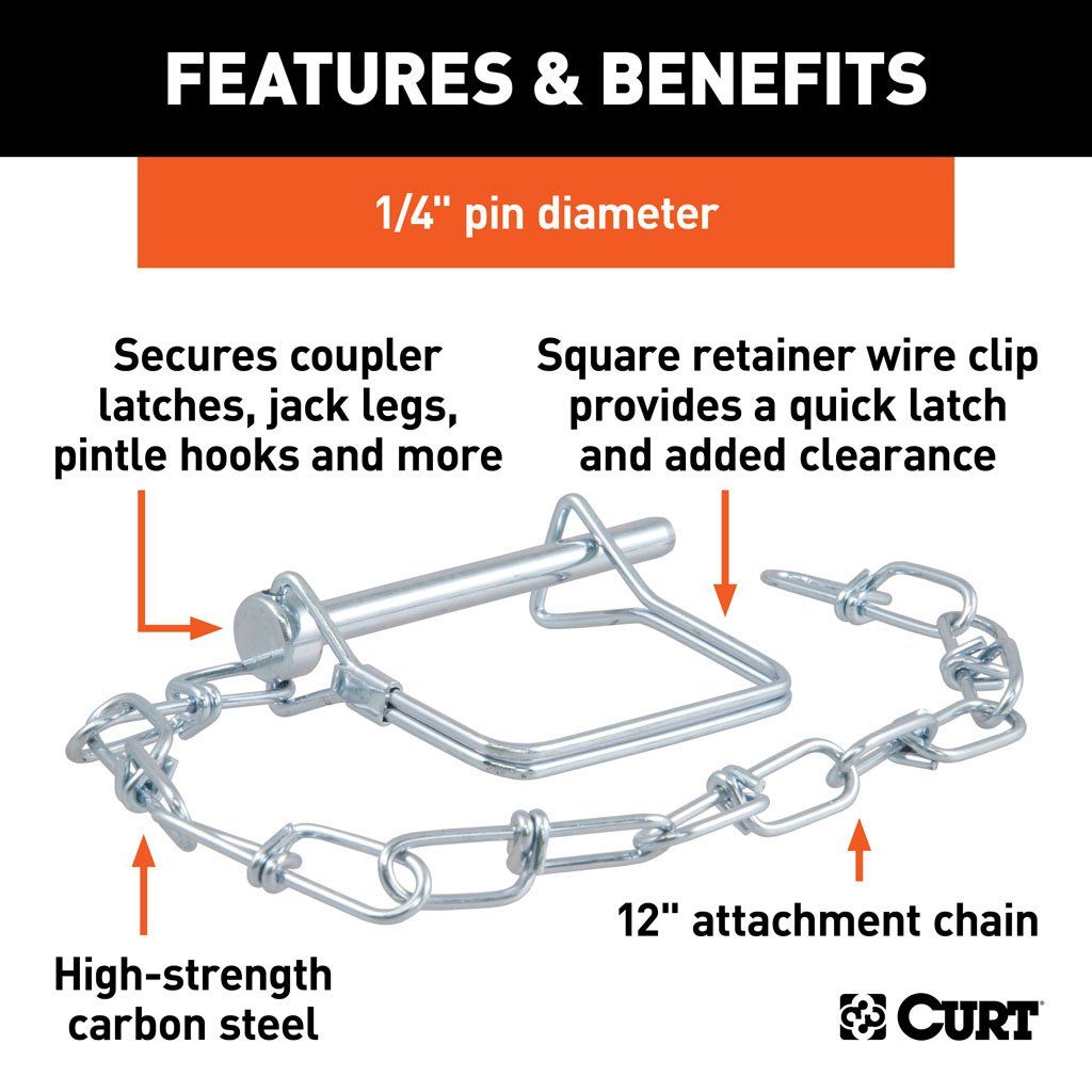 Chain, 1/4" Safety Pin With 12" Chain #25013