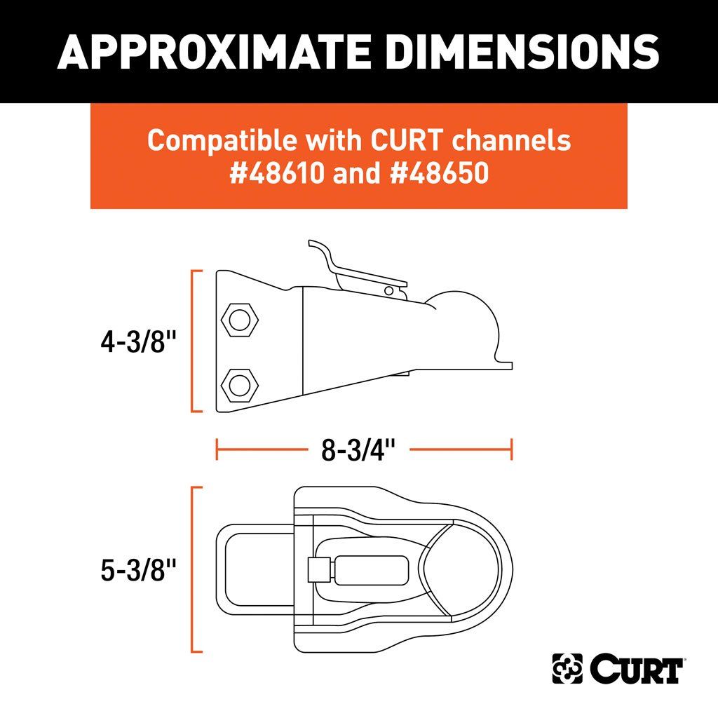 Coupler, 2-5/16" Channel-Mount Coupler With Easy-Lock(14,000 LBS, BLACK) #25330