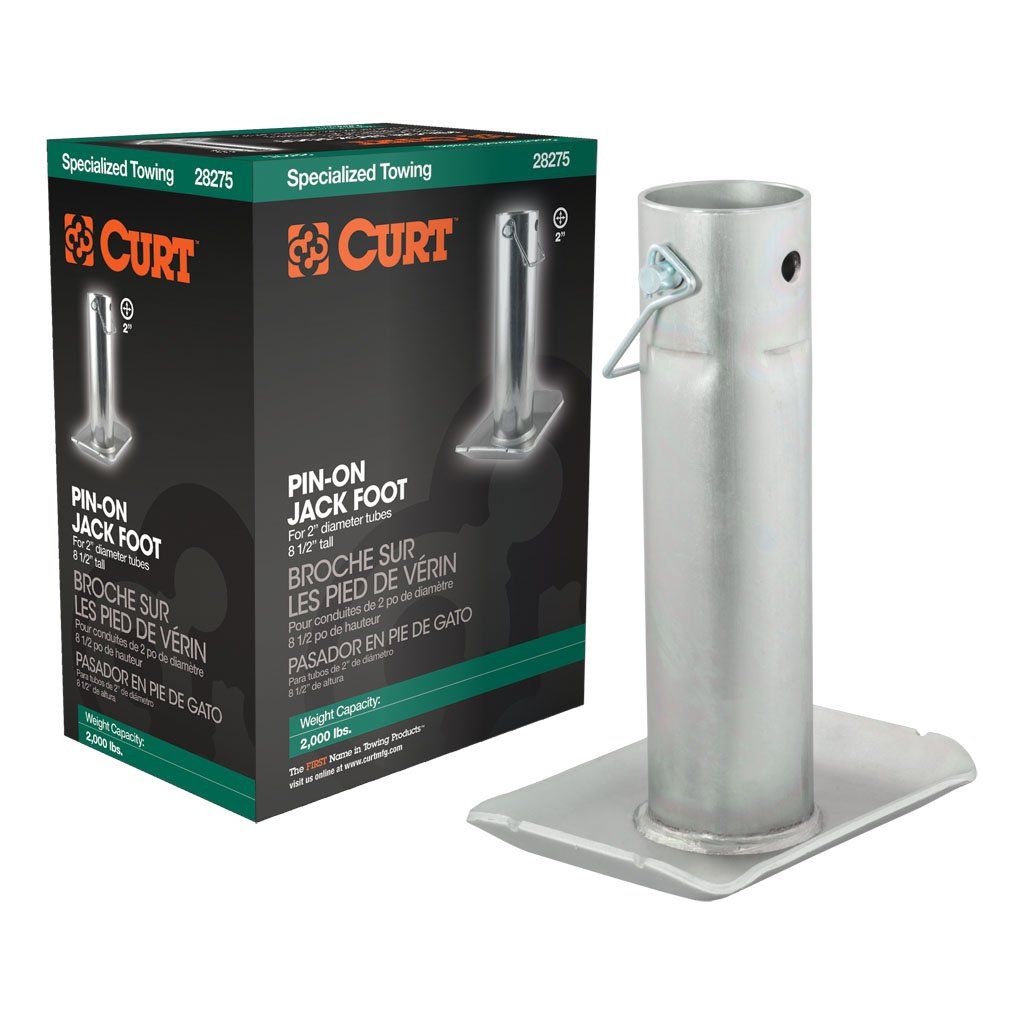 Jack, Pin-On Jack Foot 2000lbs 2" Tube, 8-1/2" Height #28275