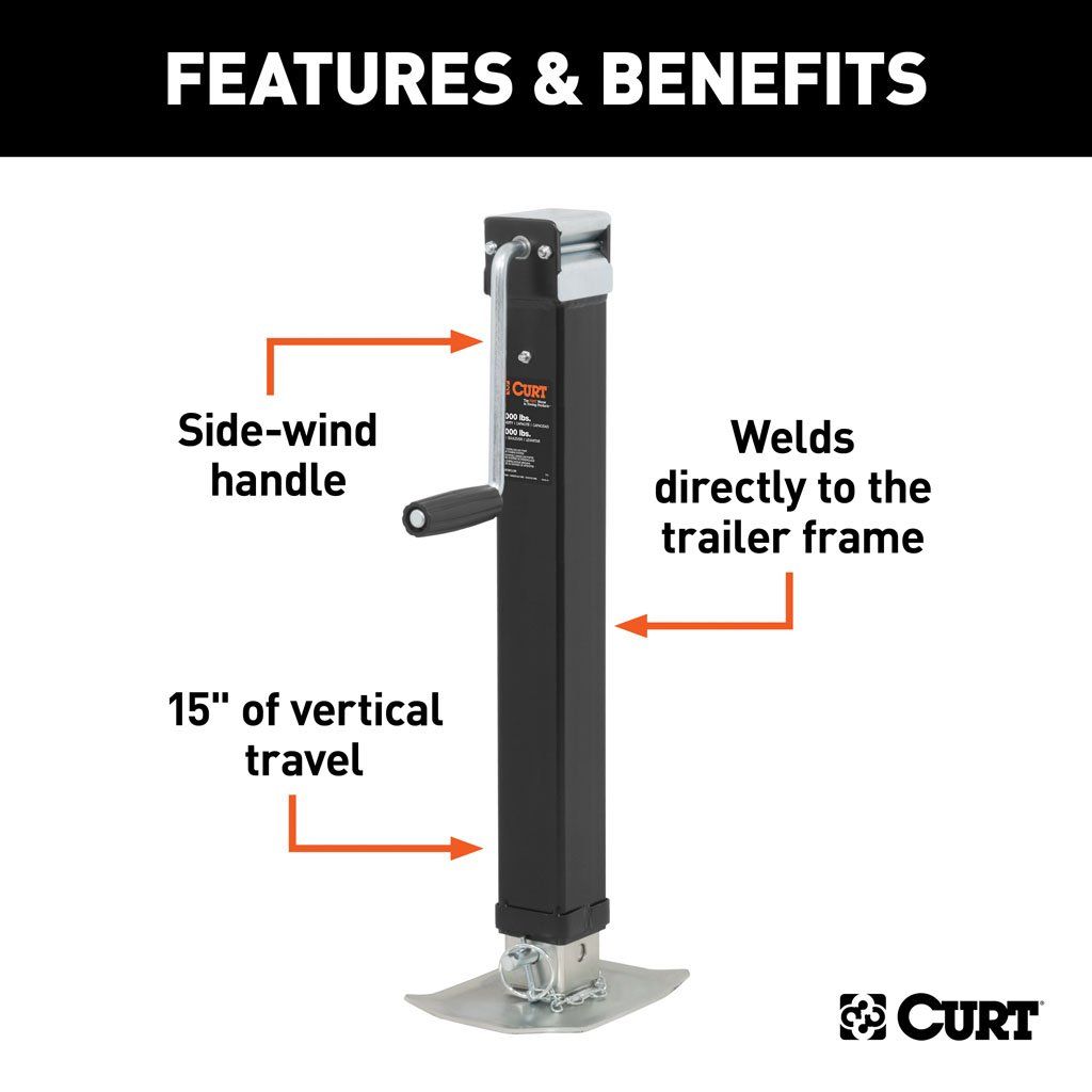 Jack, Direct-Weld Square Jack With Side Handle (8,000 LBS, 15"Travel) #28575