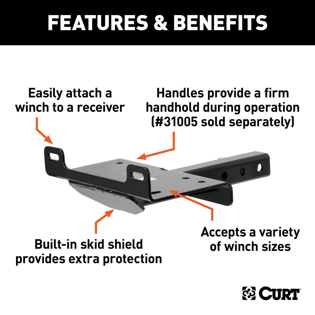 HITCH-MOUNTED WINCH MOUNT (FITS 2" RECEIVER) #31010