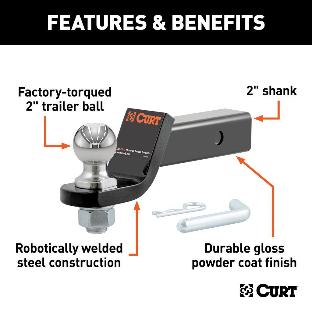 Loaded Ball Mount With 2" Ball (2" Shank, 7,500 LBS., 2" Drop) #45036