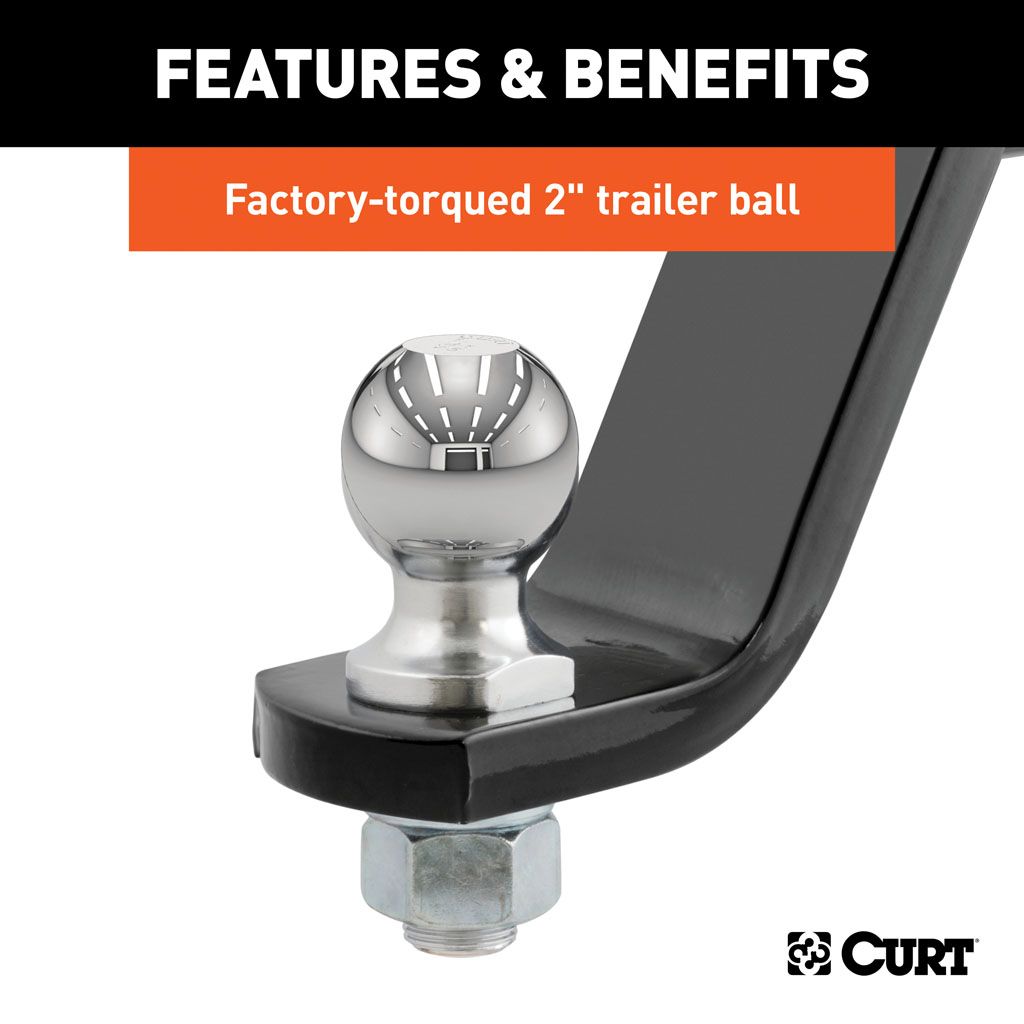 Ball Mount, Loaded With 2" Ball (2" Shank, 7500lbs, 6" Drop)#45064