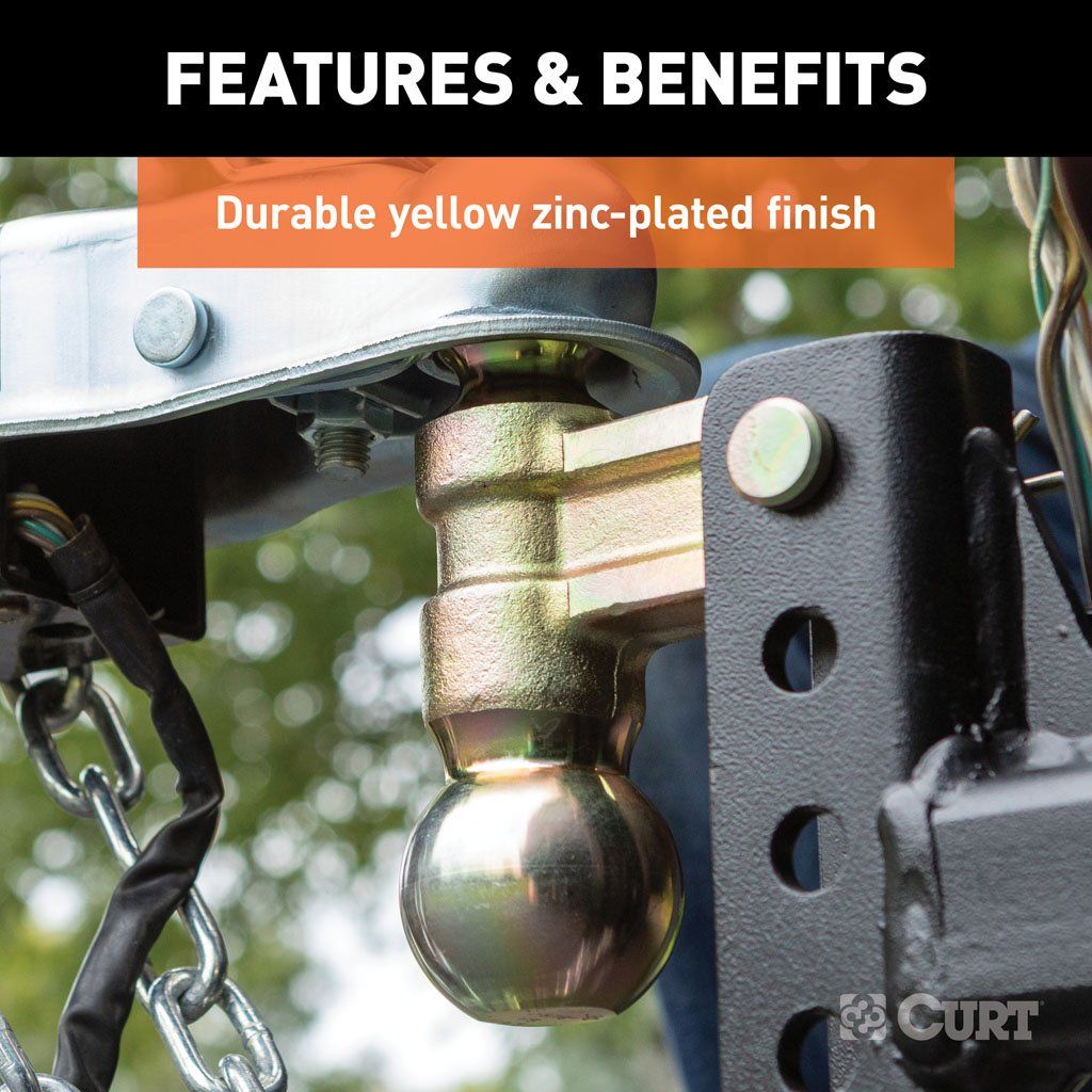 Ball Mount, Slim Adjustable Channel Mount With Dual Ball 2" Shank, 3-3/4 Drop (10K) #45903