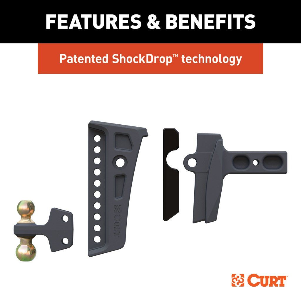 Ball Mount, Rebellion XD Adjustable Cushion Hitch 2-1/2" Shank, 2",2-5/16" Balls (20K) #45955