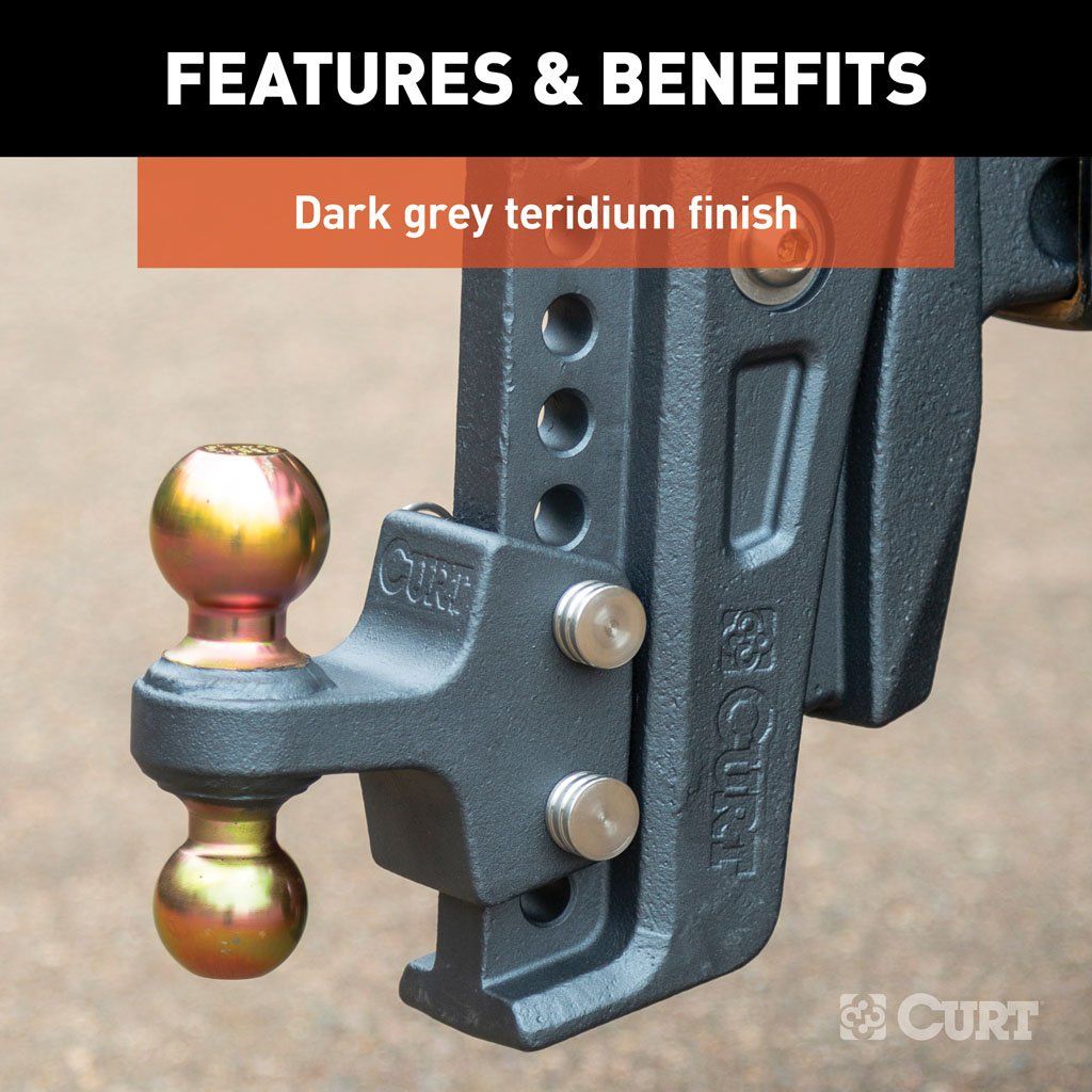 Ball Mount, Rebellion XD Adjustable Cushion Hitch 2-1/2" Shank, 2",2-5/16" Balls (20K) #45955