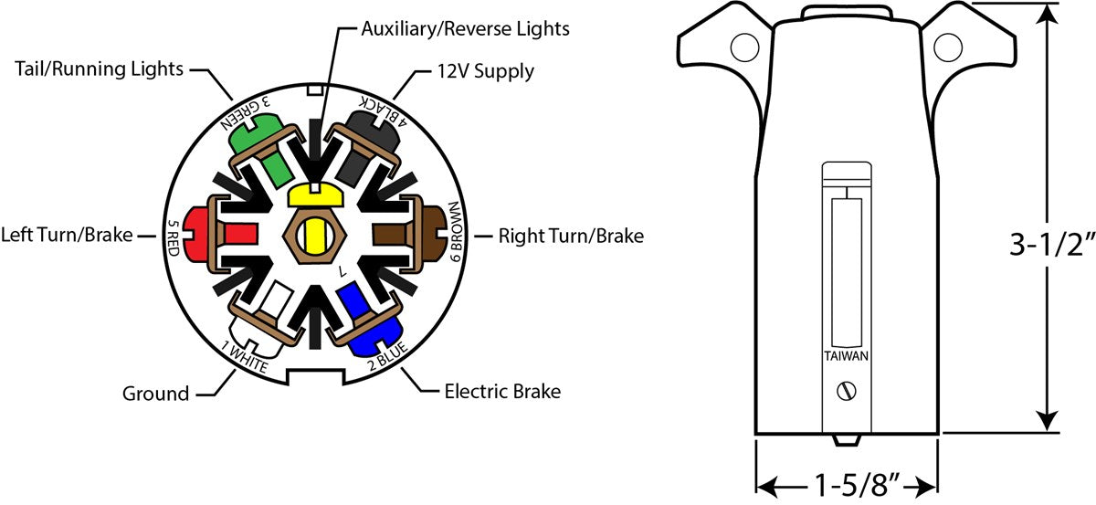 Plug, 7 Way RV Male Plug #A-7WCB