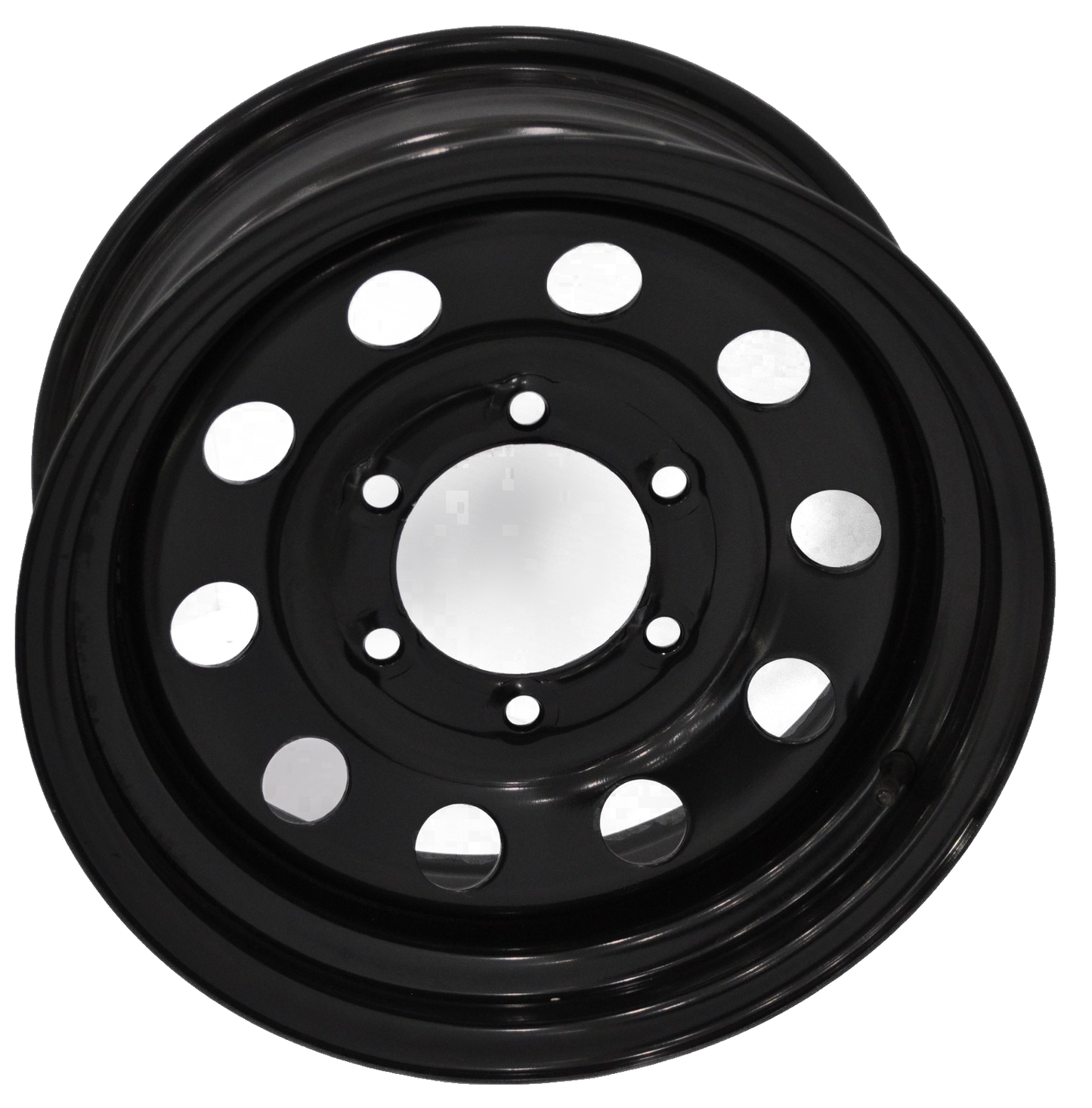 Wheel, 15" Steel Mod Black 6 Hole Rim 6 x 5.5" #SMB15X6R