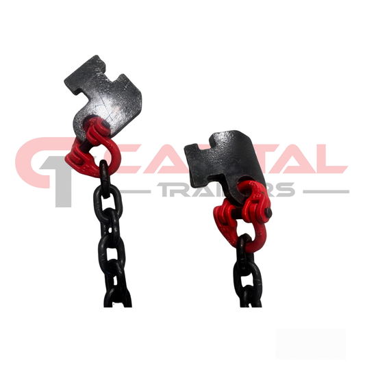 Chain with SEA-CAN hook setup to winch onto trailer