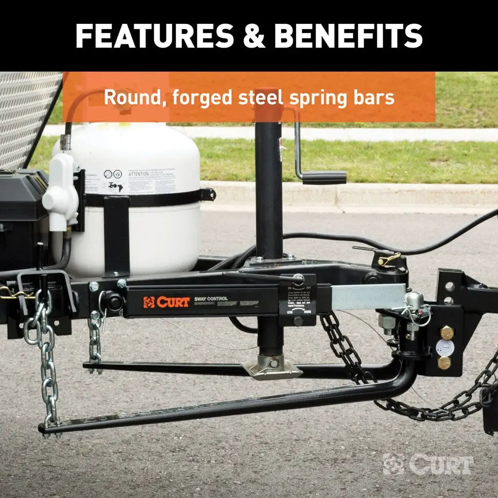 Round Bar Weight Distribution Hitch with Lubrication, Sway Control (10-14K) #17063