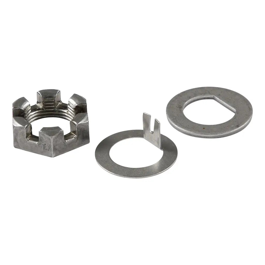 Spindle Nut Kit, 2,200-8000 lb. Axles, 1"-14 Thread Size, D-Flat & Tang Washer #34657