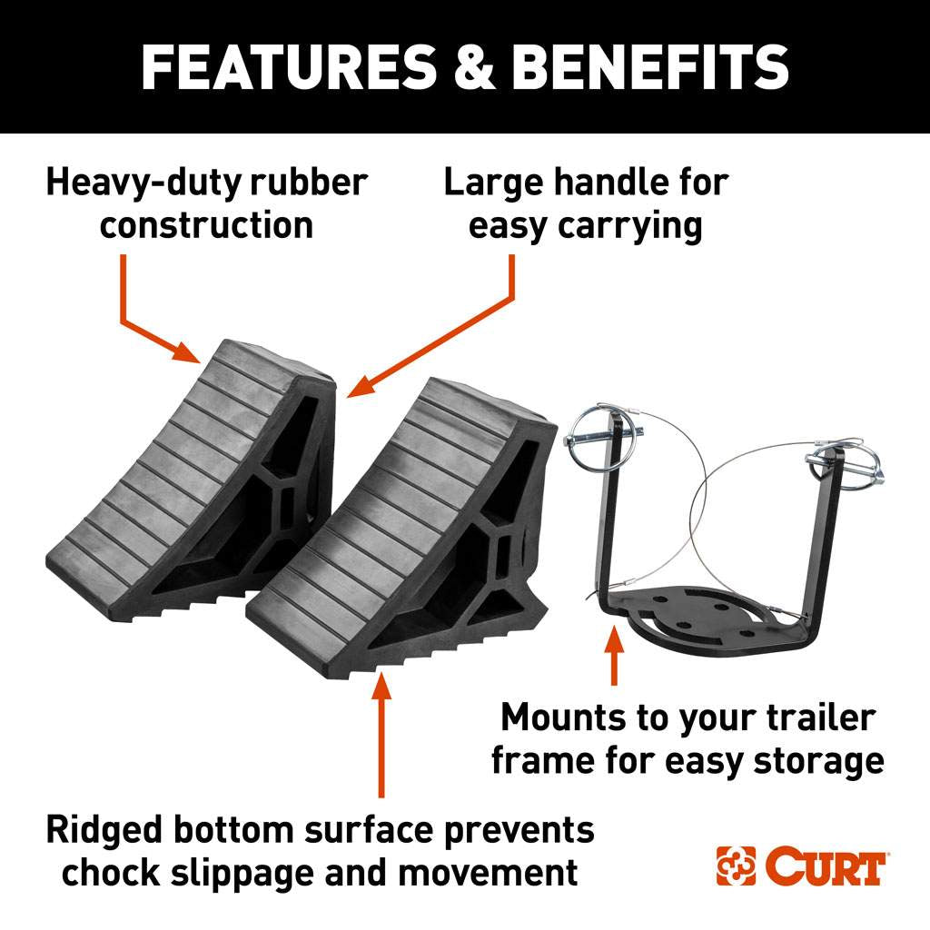 HD Wheel Chocks 2-Pack with Mounting Bracket #22802