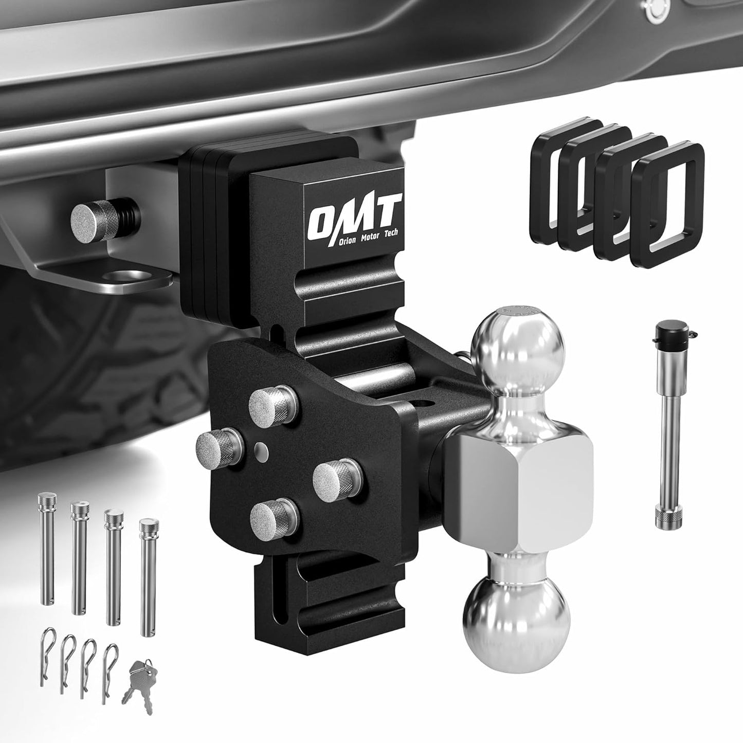 Orion Motor Tech Adjustable Trailer Hitch ,  2.5" Receiver, 5" Drop Hitch   15000 lb GTW