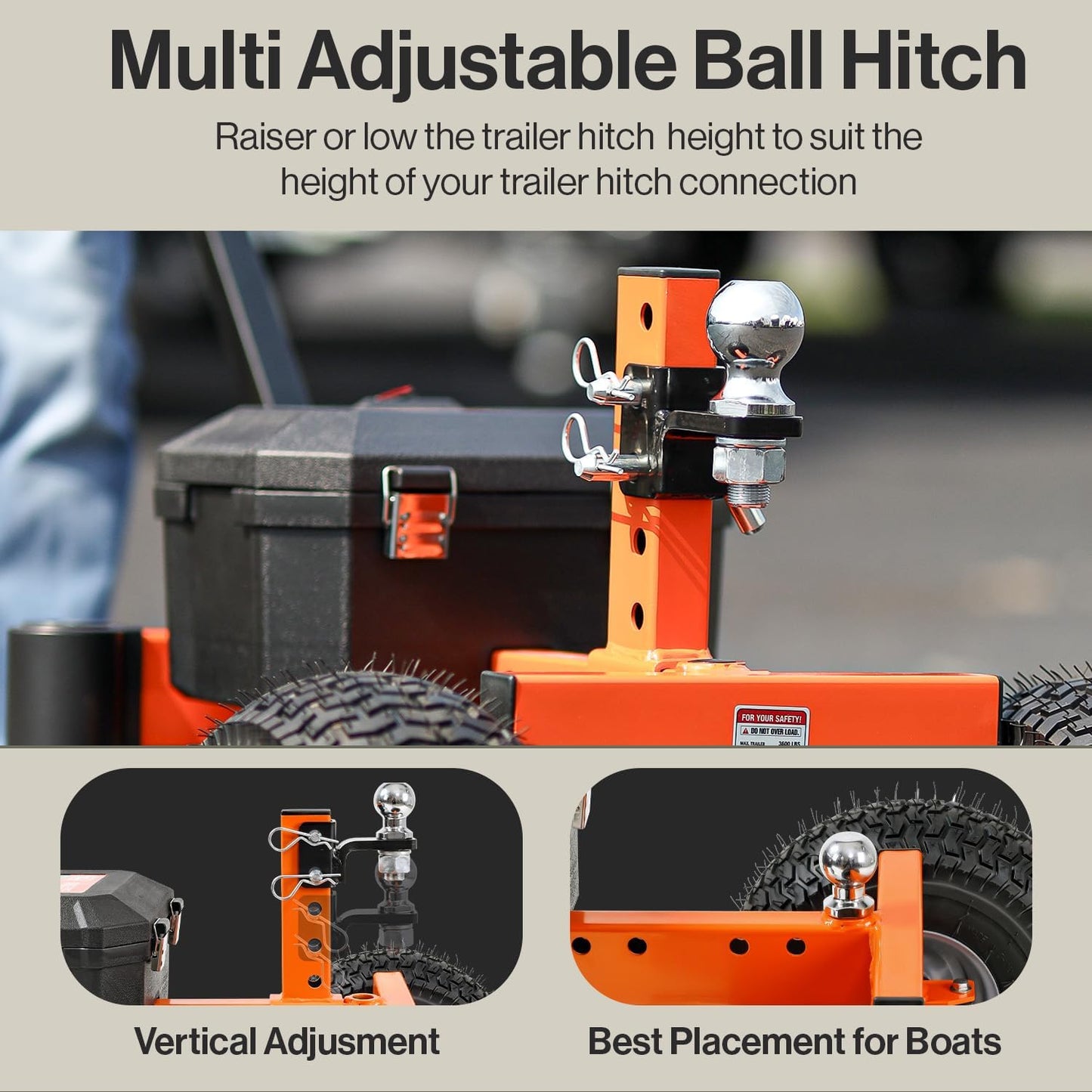 SuperHandy Electric Trailer Dolly, 3600-lb Towing Capacity