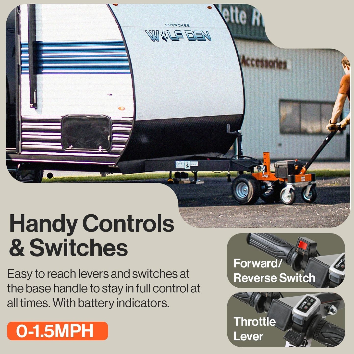 SuperHandy Electric Trailer Dolly, 3600-lb Towing Capacity