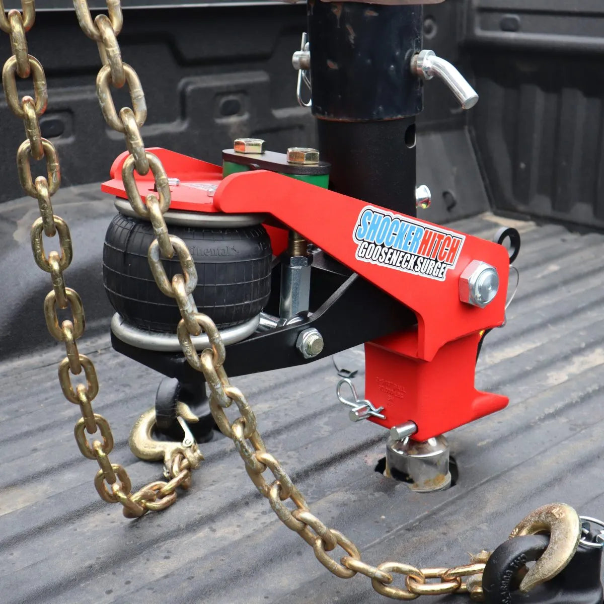 Shocker 30K Longbox Gooseneck Surge Air Hitch & Shift Lock Coupler for 2-5/16″ Ball