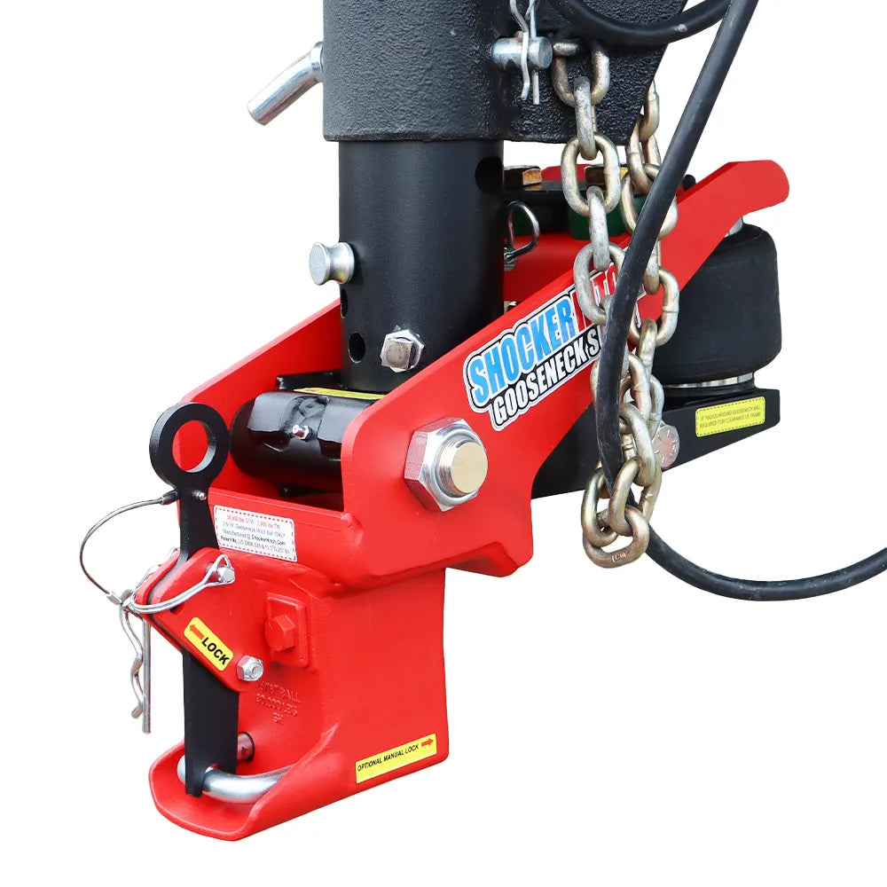 Shocker 30K Longbox Gooseneck Surge Air Hitch & Shift Lock Coupler for 2-5/16″ Ball
