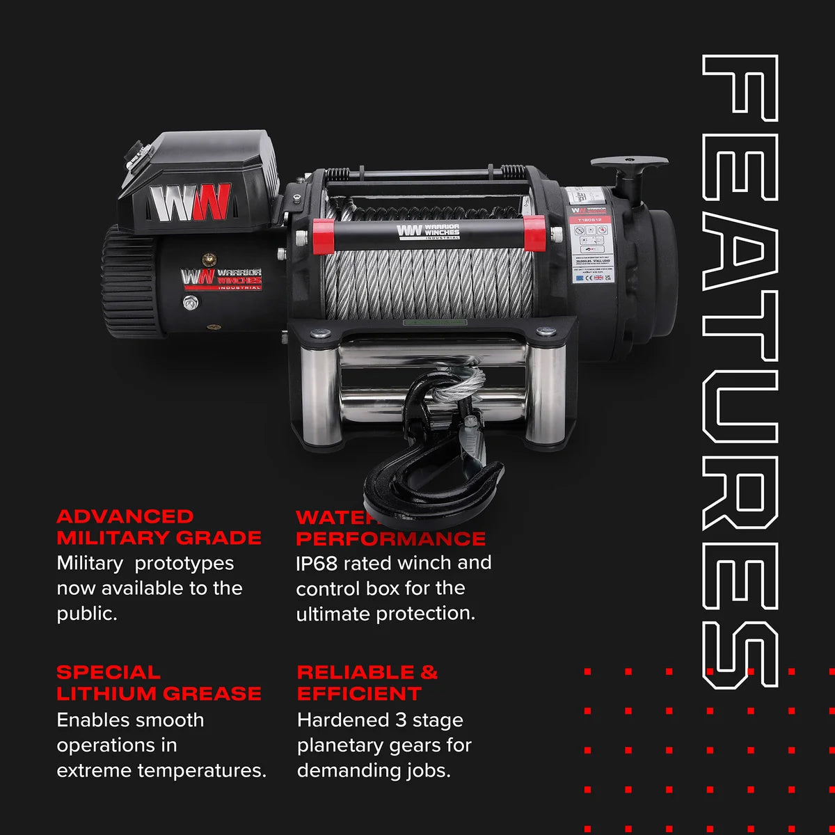 Warrior Winch, T1000 18,000lbs #T180S12-CAD
