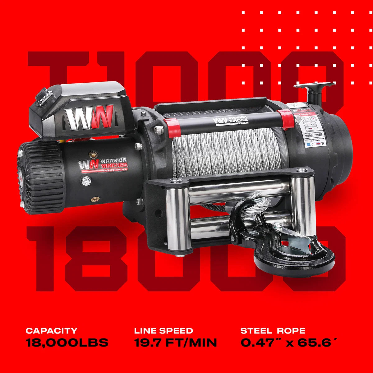 Warrior Winch, T1000 18,000lbs #T180S12-CAD