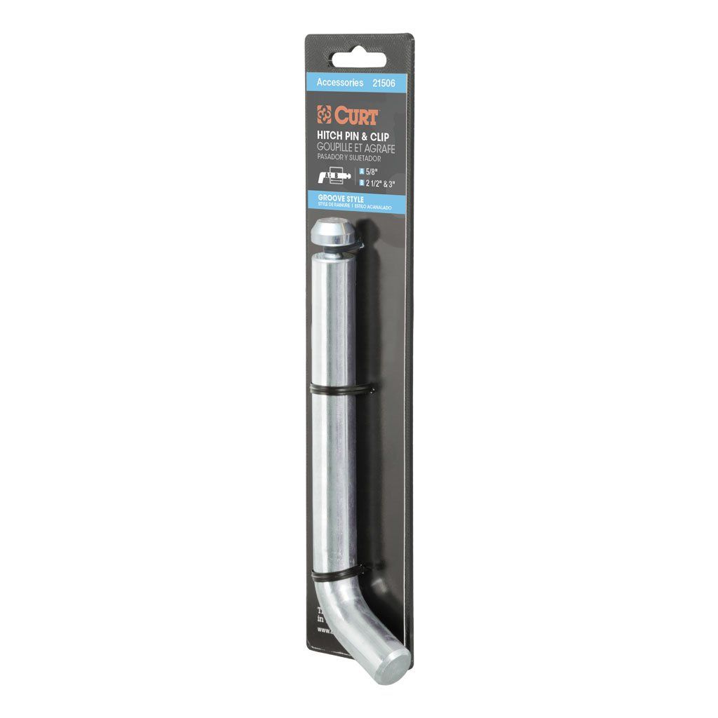 Pin, Heavy-Duty 5/8" Hitch Pin With Groove  (2-1/2" OR 3" Receiver, Zinc, Packaged) #2150621506