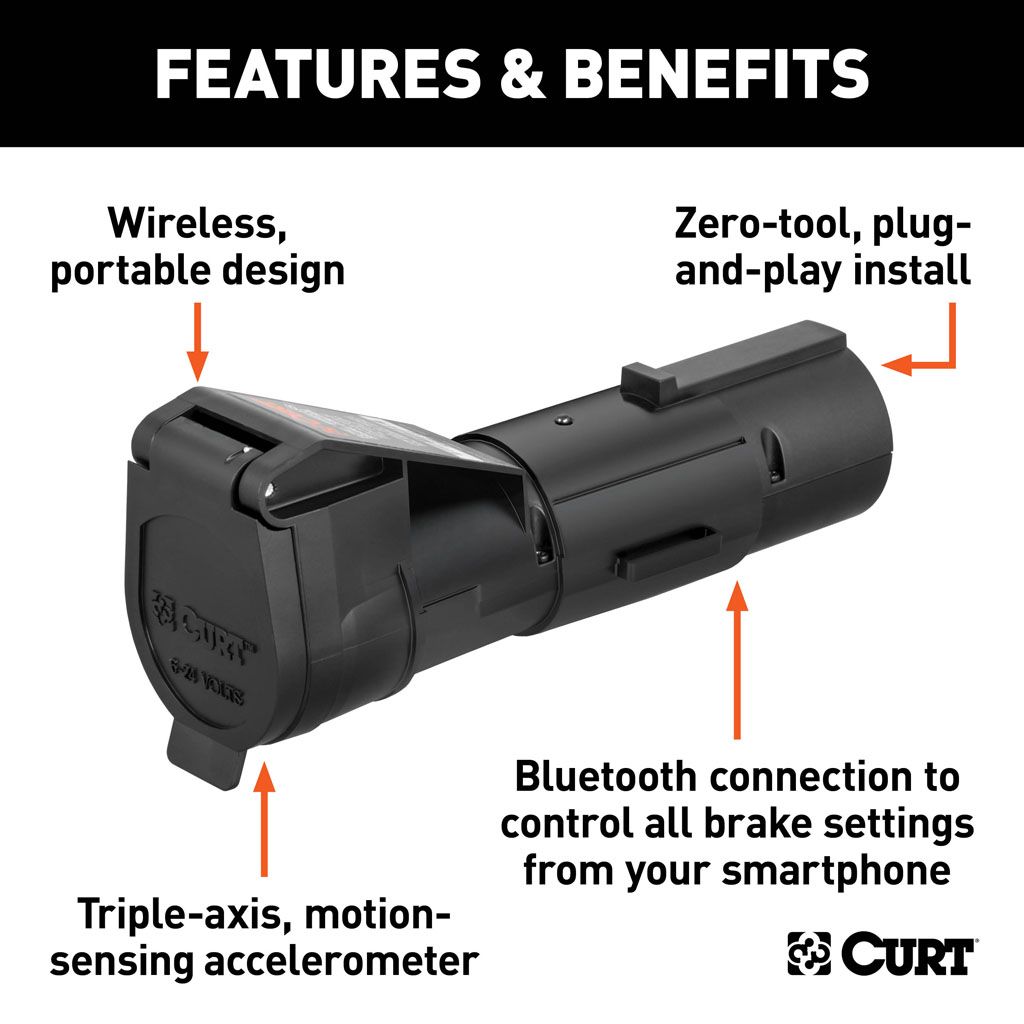 Plug, Echo Mobile Trailer Brake Controller 7-Way Bluetooth, Smartphone Connection #51180