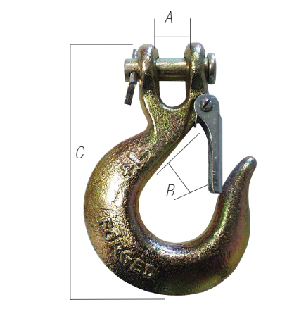 Hook, 1/4" Slip Hook w/Latch (GR70) #33214
