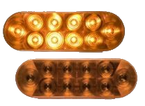 Light, 6” Oval Amber Parking/Rear Turn Signal LED Light (10 diode) #STL-72AB