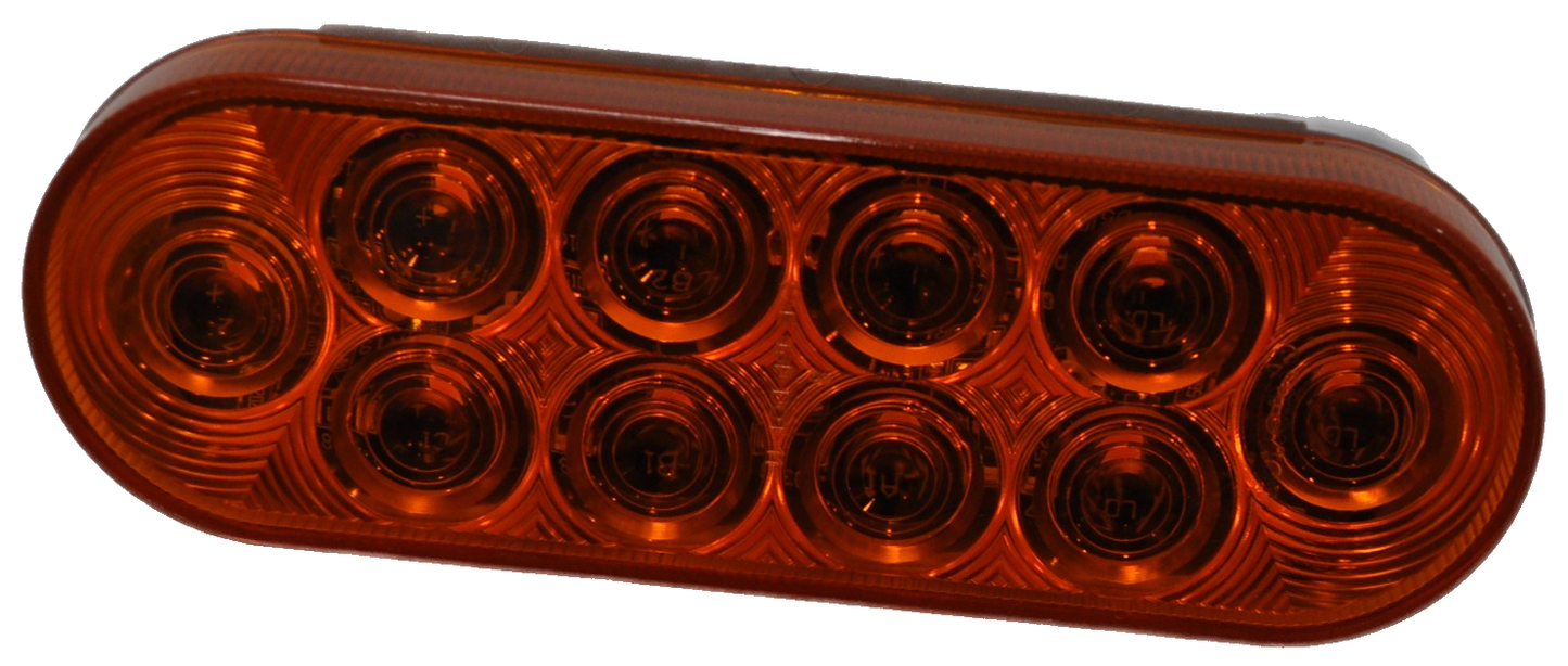 Light, 6” Oval Amber Parking/Rear Turn Signal LED Light (10 diode) #STL-72AB